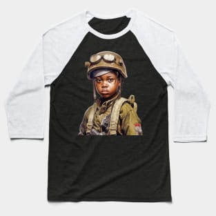 Military Minded Street Soldier Urban Warrior Black Boy Baseball T-Shirt